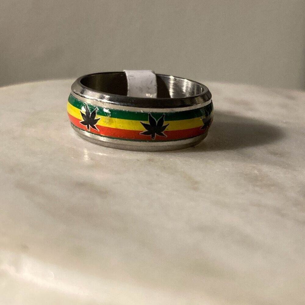 Plant Stainless steel men’s unisex wedding band ring 9